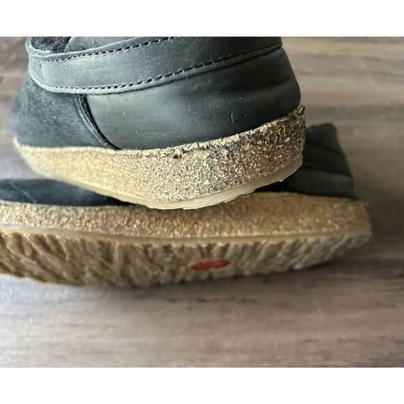 Haflinger Black Snow Bird Fur Lined Cork Comfort Slip On EU 39 Clogs US 8.5 - Picture 3 of 9
